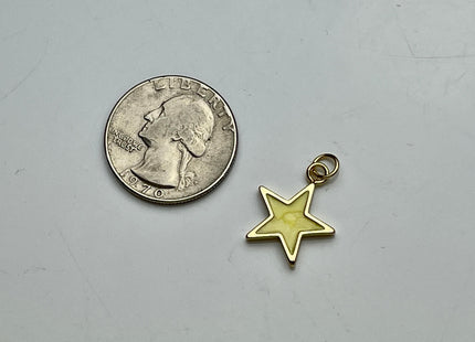 Cute Dainty Star Design Charms for Necklace Jewelry Making, 18K Gold Filled Swirled Enamel Colored Charm Pendant, One Piece #CR0040