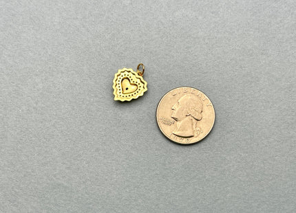 Evil Eye Heart Design Charms for Necklace Jewelry Making, 18K Gold Filled Charm Pendant With Colored CZ Crystals, One Piece #CR0021