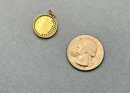 Angel Crescent Medallion Charms for Necklace Jewelry Making, 18K Gold Filled Charm Enamel Colored Pendant With CZ, One Piece #CR0025