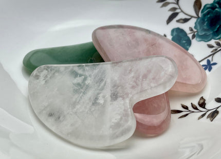 50x70-80 mm Gua Sha Body And Facial Massage Tool Clear Quartz, Purple Amethyst, Pink Rose Quartz, Green Jade Premium Gemstones #4000