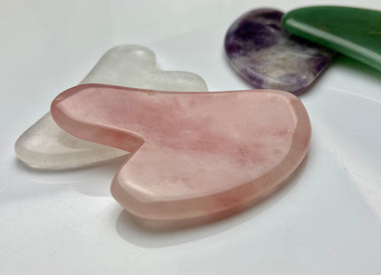 50x70-80 mm Gua Sha Body And Facial Massage Tool Clear Quartz, Purple Amethyst, Pink Rose Quartz, Green Jade Premium Gemstones #4000