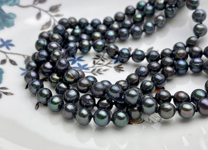 54 inch Hand Knotted 8mm Potato Freshwater Pearl Necklaces Peacock OR Silver Gray, Genuine Cultured Pearl Long Bridal Necklace #305