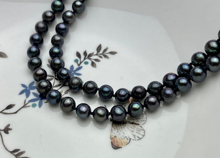 54 inch Hand Knotted 8mm Potato Freshwater Pearl Necklaces Peacock OR Silver Gray, Genuine Cultured Pearl Long Bridal Necklace #305