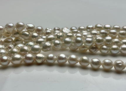 8 mm AAA Natural White High Luster Edison Baroque Freshwater Pearl Beads Genuine Freshwater Irregular Shape Edison Pearls 45 Beads #P2118
