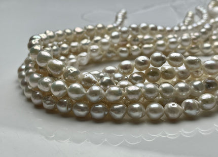8 mm AAA Natural White High Luster Edison Baroque Freshwater Pearl Beads Genuine Freshwater Irregular Shape Edison Pearls 45 Beads #P2118
