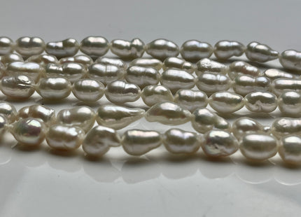 8x10-11 mm Natural White High Luster Long Oval Edison Baroque Freshwater Pearl Beads Genuine Freshwater Irregular Shape Edison Pearls #P2119