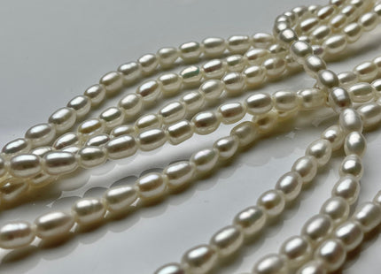 5.5x7.5 mm AAA Large Hole Rice / Oval Freshwater Pearl Hole Size 1.8mm Genuine Freshwater Pearls Large Hole Natural White Rice Pearl #1085