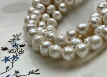 12-14 mm Natural White Jumbo Freshwater Baroque Pearl Beads Genuine Large Baroque Pearls 34 Pieces #P2116