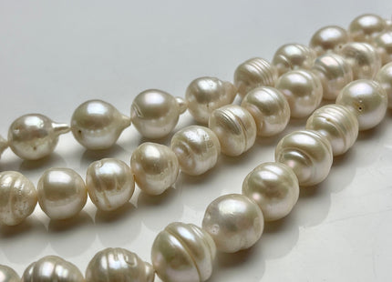 12-14 mm Natural White Jumbo Freshwater Baroque Pearl Beads Genuine Large Baroque Pearls 34 Pieces #P2116