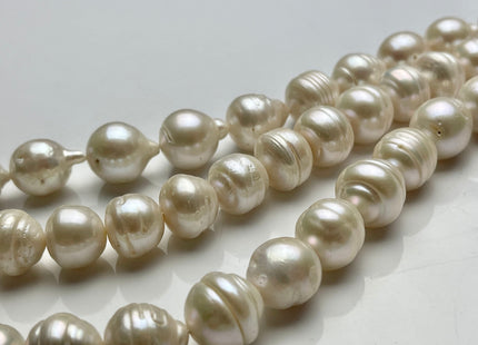 12-14 mm Natural White Jumbo Freshwater Baroque Pearl Beads Genuine Large Baroque Pearls 34 Pieces #P2116