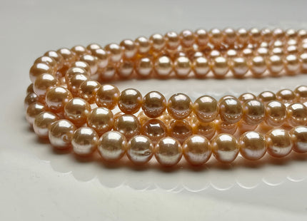 10 mm AAA Rare Extra Shiny Natural Pink Semi-Round Freshwater Pearl Beads Genuine High Luster Round Quality Bridal Pearls #P2114