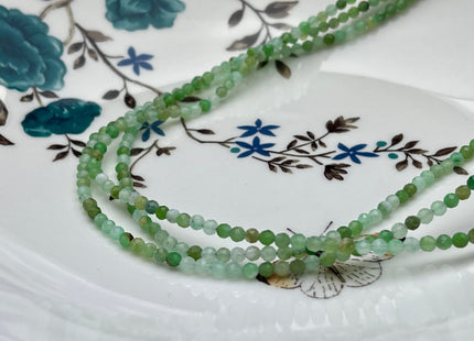 3mm Faceted Round Tiny Natural Multi Green Chrysocolla Gemstone Beads Cute Dainty 18 Inch Necklace and Extender W/Silver Lobster Clasp #4099