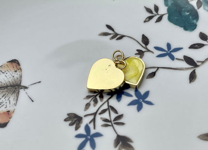 Cute Dainty Heart Design Charms for Necklace Jewelry Making, 18K Gold Filled Swirled Enamel Colored Charm Pendant, One Piece #CR0039