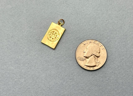 St Benedict Wine Charms for Necklace Jewelry Making, 18K Gold Filled Charm Pendant With CZ Crystals, One Piece #CR0027