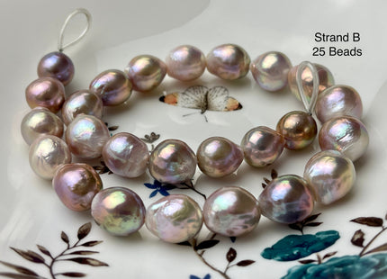 One-Of-A-Kind 13-18 mm AAAAA Very Rare Large Baroque Pearl Beads Genuine Super High Luster Natural Mauve Pink Baroque Edison Pearls #P2129