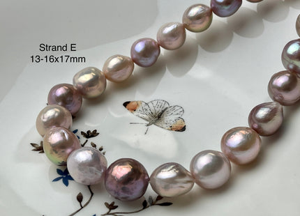 One-Of-A-Kind 13-18 mm AAAAA Very Rare Large Baroque Pearl Beads Genuine Super High Luster Natural Mauve Pink Baroque Edison Pearls #P2129