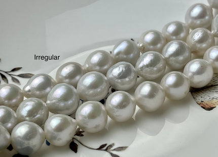 10-13 mm AAAA Natural White Edison Freshwater Pearl Beads Super High Luster Genuine Top Quality Baroque Edison Pearls 32-34 Beads #P2130