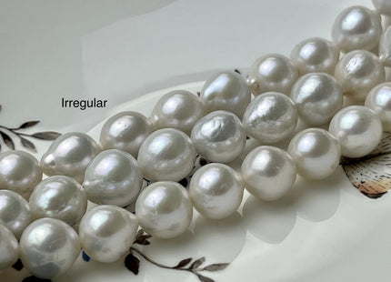 10-13 mm AAAA Natural White Edison Freshwater Pearl Beads Super High Luster Genuine Top Quality Baroque Edison Pearls 32-34 Beads #P2130