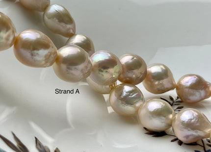 One-Of-A-Kind 12-18 mm AAAAA Very Rare Large Baroque Pearl Beads Genuine Super High Luster Natural Pink Baroque Edison Pearls #P2131