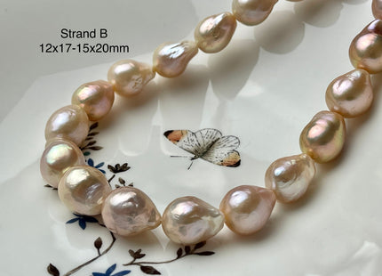 One-Of-A-Kind 12-18 mm AAAAA Very Rare Large Baroque Pearl Beads Genuine Super High Luster Natural Pink Baroque Edison Pearls #P2131
