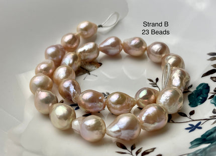 One-Of-A-Kind 12-18 mm AAAAA Very Rare Large Baroque Pearl Beads Genuine Super High Luster Natural Pink Baroque Edison Pearls #P2131