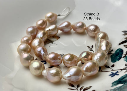 One-Of-A-Kind 12-18 mm AAAAA Very Rare Large Baroque Pearl Beads Genuine Super High Luster Natural Pink Baroque Edison Pearls #P2131