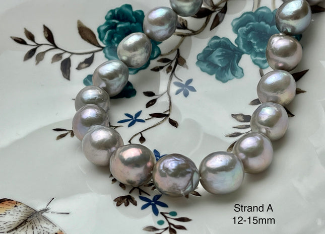One-Of-A-Kind 13-20 mm AAAA Very Rare LARGE Baroque Freshwater Pearl Beads Genuine Gray Color High Quality Baroque Edison Pearls #P2132