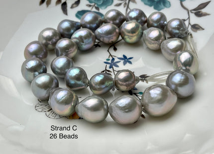 One-Of-A-Kind 13-20 mm AAAA Very Rare LARGE Baroque Freshwater Pearl Beads Genuine Gray Color High Quality Baroque Edison Pearls #P2132