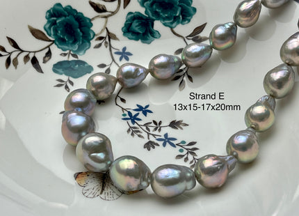 One-Of-A-Kind 13-20 mm AAAA Very Rare LARGE Baroque Freshwater Pearl Beads Genuine Gray Color High Quality Baroque Edison Pearls #P2132
