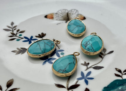 Gemstone Oval Shape Charms for Necklace, Jade, Onyx, Malachite, Jasper Gemstone Pendant for Jewelry Making, 14x23 mm, One Piece #CR0049