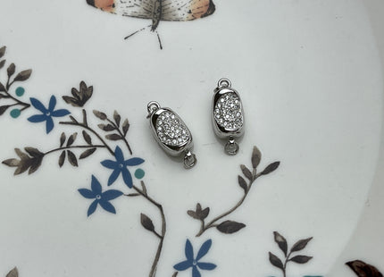 8x12 mm .925 Sterling Silver Clasp With Heart Shape Sterling Silver Finding Clasp Heart Sterling Silver W/CZ Clasps #10269