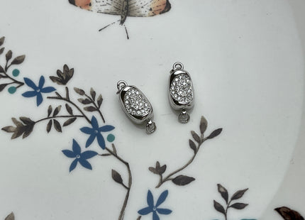 8x12 mm .925 Sterling Silver Clasp With Heart Shape Sterling Silver Finding Clasp Heart Sterling Silver W/CZ Clasps #10269