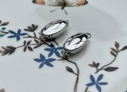 8x15 mm .925 Sterling Silver Clasp With Diamond Shape Pattern Sterling Silver Finding Clasp Sterling Silver Clasps #10270