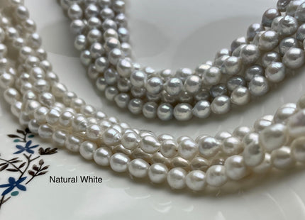 6x7-8 mm AAA Natural White High Luster Baby Edison Baroque Freshwater Pearl Beads Genuine Tear Drop Shape Small Edison Pearls #P1444