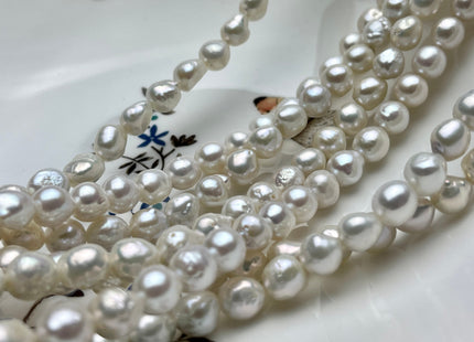 8 mm AAA Natural White High Luster Edison Baroque Freshwater Pearl Beads Genuine Freshwater Irregular Shape Edison Pearls 45 Beads #P2118