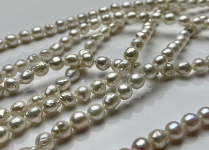 8 mm AAA Natural White High Luster Edison Baroque Freshwater Pearl Beads Genuine Freshwater Irregular Shape Edison Pearls 45 Beads #P2118