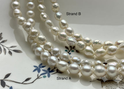8 mm AAA Natural White High Luster Edison Baroque Freshwater Pearl Beads Genuine Freshwater Irregular Shape Edison Pearls 45 Beads #P2118