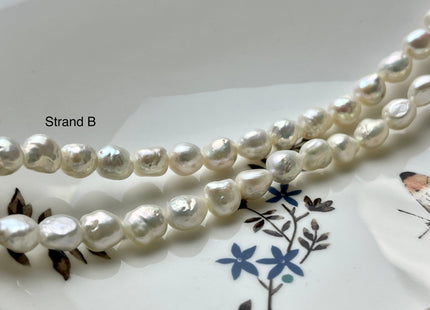 8 mm AAA Natural White High Luster Edison Baroque Freshwater Pearl Beads Genuine Freshwater Irregular Shape Edison Pearls 45 Beads #P2118