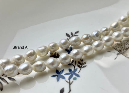 8 mm AAA Natural White High Luster Edison Baroque Freshwater Pearl Beads Genuine Freshwater Irregular Shape Edison Pearls 45 Beads #P2118