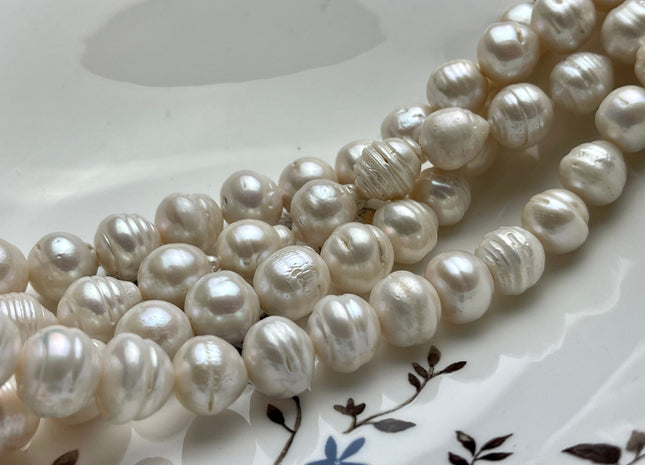 12-14 mm Natural White Jumbo Freshwater Baroque Pearl Beads Genuine Large Baroque Pearls 34 Pieces #P2116