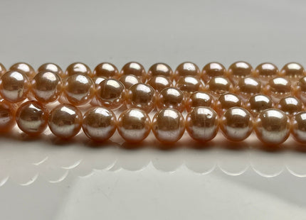 10 mm AAA Rare Extra Shiny Natural Pink Semi-Round Freshwater Pearl Beads Genuine High Luster Round Quality Bridal Pearls #P2114