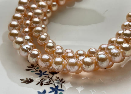 10 mm AAA Rare Extra Shiny Natural Pink Semi-Round Freshwater Pearl Beads Genuine High Luster Round Quality Bridal Pearls #P2114