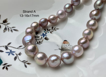 One-Of-A-Kind 13-18 mm AAAAA Very Rare Large Baroque Pearl Beads Genuine Super High Luster Natural Mauve Pink Baroque Edison Pearls #P2129