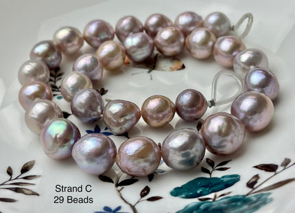 One-Of-A-Kind 13-18 mm AAAAA Very Rare Large Baroque Pearl Beads Genuine Super High Luster Natural Mauve Pink Baroque Edison Pearls #P2129