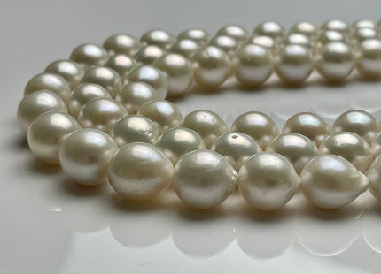 10-13 mm AAAA Natural White Edison Freshwater Pearl Beads Super High Luster Genuine Top Quality Baroque Edison Pearls 32-34 Beads #P2130