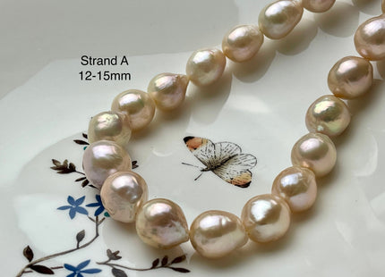 One-Of-A-Kind 12-18 mm AAAAA Very Rare Large Baroque Pearl Beads Genuine Super High Luster Natural Pink Baroque Edison Pearls #P2131