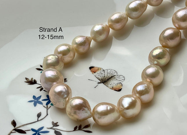 One-Of-A-Kind 12-18 mm AAAAA Very Rare Large Baroque Pearl Beads Genuine Super High Luster Natural Pink Baroque Edison Pearls #P2131