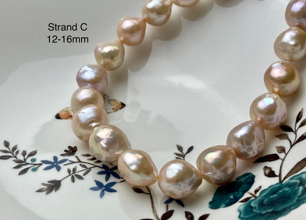 One-Of-A-Kind 12-18 mm AAAAA Very Rare Large Baroque Pearl Beads Genuine Super High Luster Natural Pink Baroque Edison Pearls #P2131