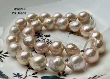 One-Of-A-Kind 12-18 mm AAAAA Very Rare Large Baroque Pearl Beads Genuine Super High Luster Natural Pink Baroque Edison Pearls #P2131
