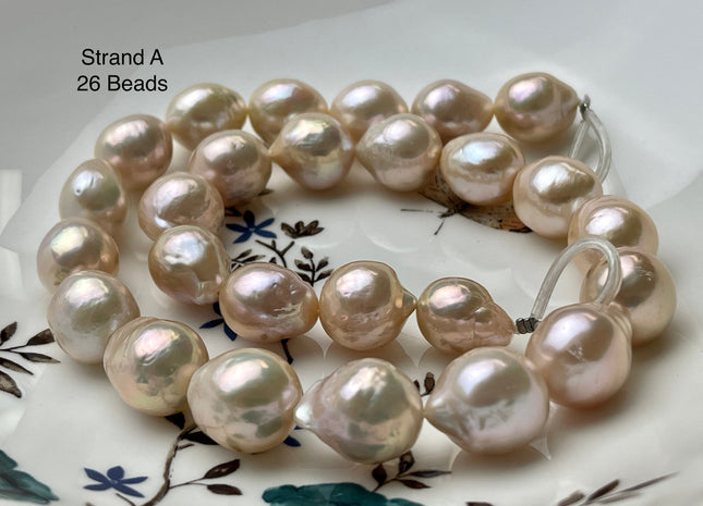 One-Of-A-Kind 12-18 mm AAAAA Very Rare Large Baroque Pearl Beads Genuine Super High Luster Natural Pink Baroque Edison Pearls #P2131